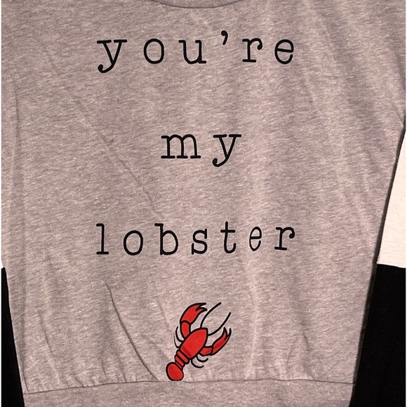 FRIENDS You Are My Lobster Quote  Long Sleeve Graphic Cropped Tee Size M - Picture 2 of 8